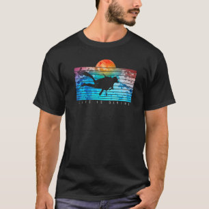 Camiseta A Vida Está Mergulhando Scuba Diver Snorkeling Re