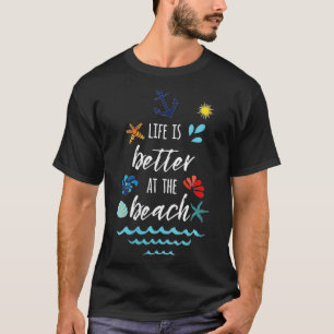 Camiseta A vida feminina é melhor na praia Cote Summer Va