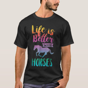 Camiseta A Vida Gelada É Melhor Com Cavalos Cavalos A Andar
