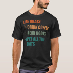 Camiseta A Vida Gosta De Beber Café Ler Livros Pet Todos Os