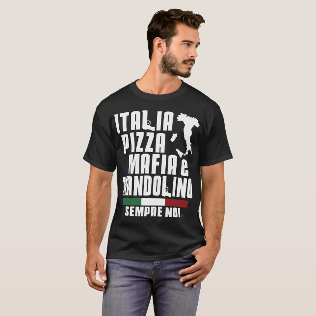 Camiseta a vida italiana da comida do amor da família do (Frente Completa)