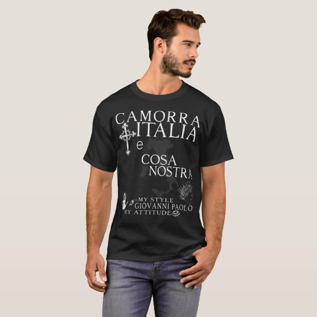 Camiseta a vida italiana da comida do amor da família do (Frente Completa)
