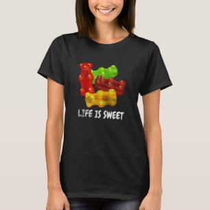 Camiseta A Vida legal É Doce, Fruto Do Urso Gummy Distante