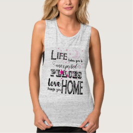 Camiseta A vida leva lugares inesperados, citação inspirado