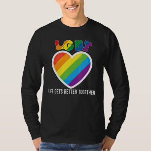 Camiseta A vida melhora junto com Lgbt Pride Gay Lésbica R