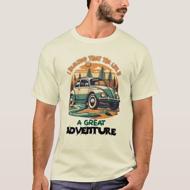 Camiseta A vida na estrada, Aventuras ao Exterior, (Frente)