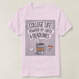 Camiseta A vida na faculdade é alimentada pelo café - Combu