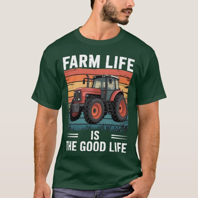 Camiseta A Vida na Fazenda é a Boa Vida Trator (Frente)