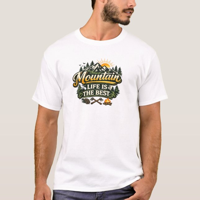 Camiseta A Vida na Montanha é a Melhor (Frente)