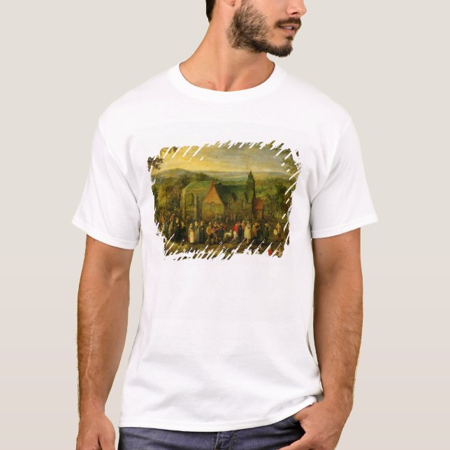 Camiseta A vida no campo com uma cena de casamento (Frente)