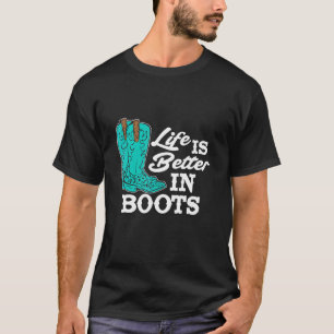 Camiseta A vida no campo é melhor com botas Botas ocidentai