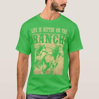 Camiseta A vida no cavalo é melhor no rancho R