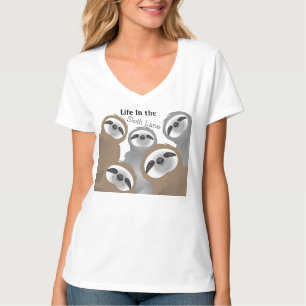 Camiseta A vida no Sloth Lane Happy Brown & Cinza Sloths