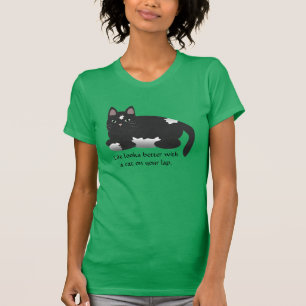 Camiseta A vida olha melhor com um t-shirt do gato