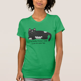Camiseta A vida olha melhor com um t-shirt do gato