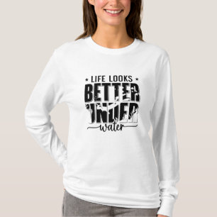 Camiseta A Vida Parece Melhor Sob A Soldadura De Freediver 