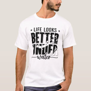 Camiseta A Vida Parece Melhor Sob A Soldadura De Freediver