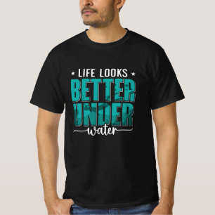 Camiseta A Vida Parece Melhor Sob O Freediver De Congelação