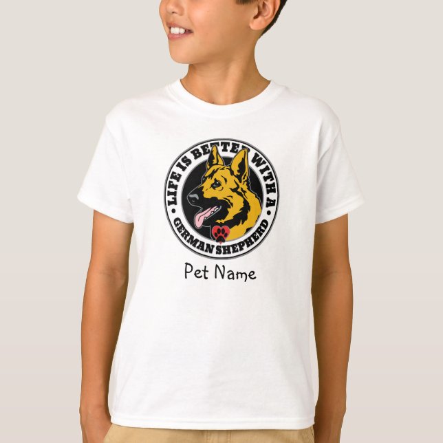Camiseta A vida personalizada do german shepherd é melhor (Frente)