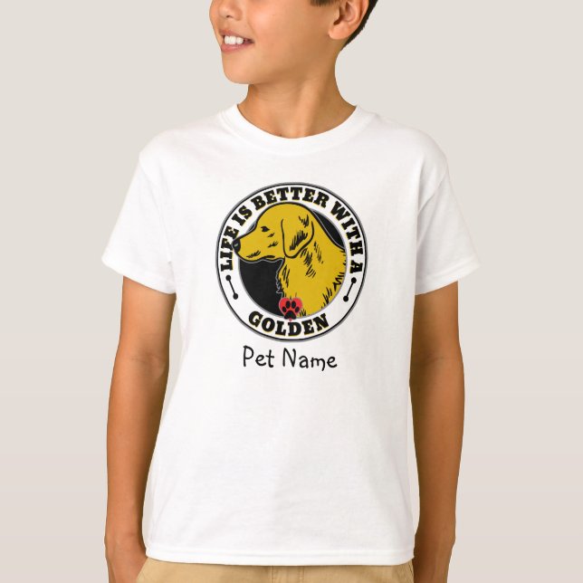 Camiseta A vida personalizada do ouro Retriever é melhor (Frente)