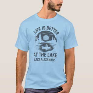 Camiseta A vida personalizada é melhor no lago da canoa de