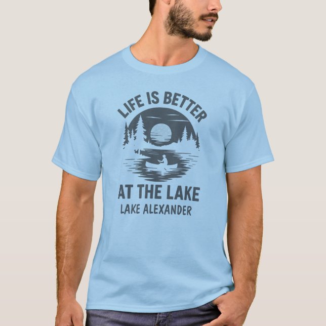 Camiseta A vida personalizada é melhor no lago da canoa de  (Frente)