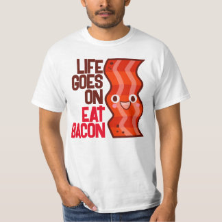 Camiseta A vida personalizável passa a comer bacon