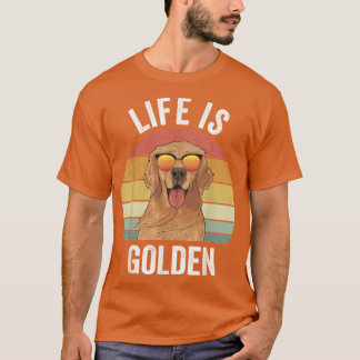 Camiseta A Vida Retro é Dourada Presentes de Retriever Dour
