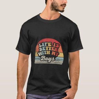 Camiseta A Vida Retroativa É Melhor Com Meus Meninos Mulher