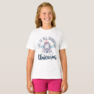 Camiseta A Vida São Todos Arco-íris e Unicórnios Fantasia F