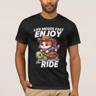 Camiseta A Vida Se Move Rápida Aproveite O Gato E A Tartaru