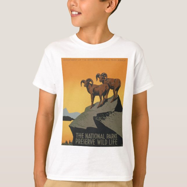 Camiseta A vida selvagem da conserva dos parques nacionais (Frente)