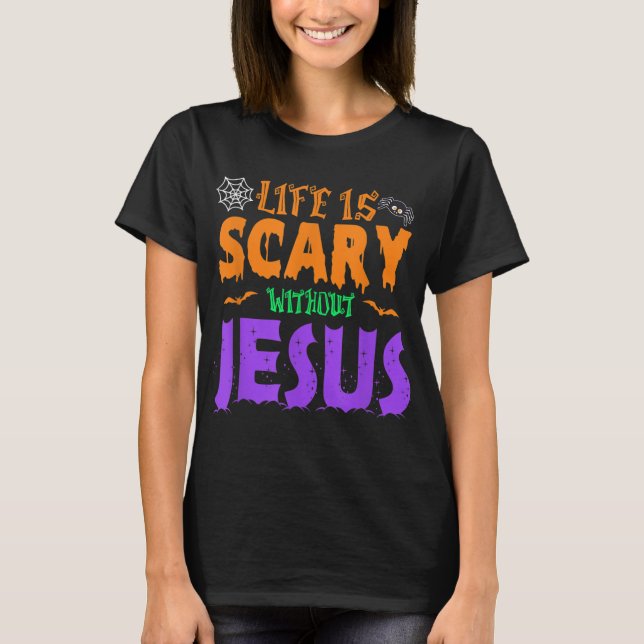 Camiseta A vida sem Jesus é um absurdo abismo cristão. (Frente)