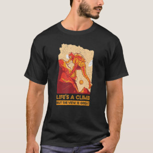 Camiseta A vida sobe, mas a visão é o Excelente Mountain Cl