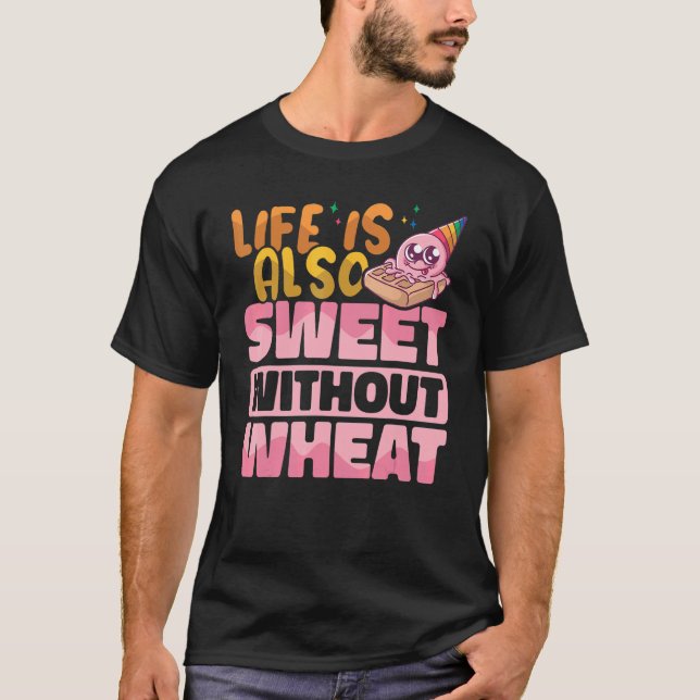 Camiseta A vida também é doce sem o trigo Glúten Free Aware (Frente)