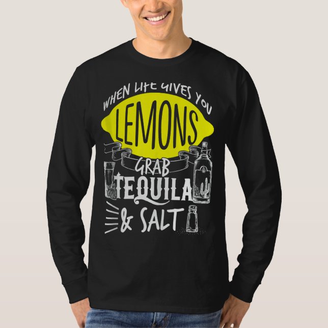 Camiseta A Vida Te Dá Lemons Pegar Tequila Salt Cinco De M (Frente)