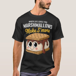 Camiseta A Vida Te Dá Marshmallows Camping Smores Kawaii
