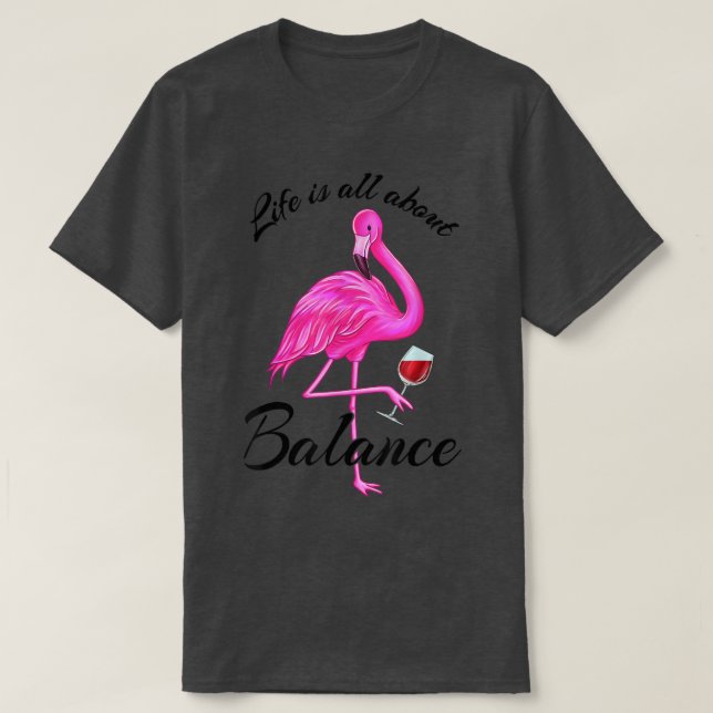 Camiseta A vida tem tudo a ver com Equilíbrio Vermelho Rosa (Frente do Design)