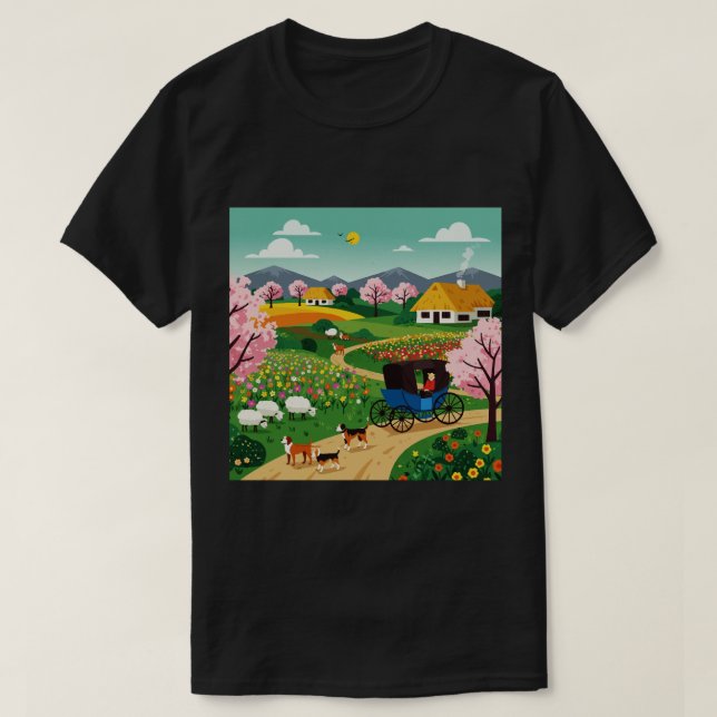 Camiseta A village in the 19th century (Frente do Design)