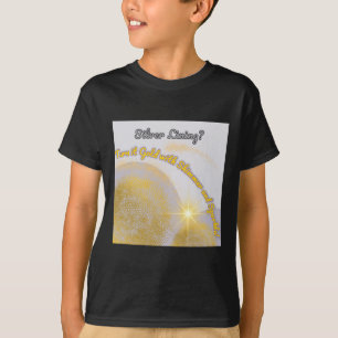 Camiseta A Vínculo De Prata Torna-A Dourada. Shimmery E
