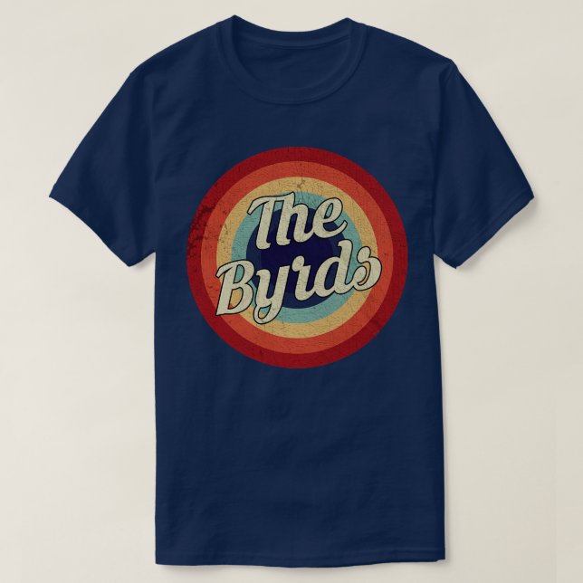 Camiseta A Vintagem Do Círculo Retroativo Dos Byrds (Frente do Design)