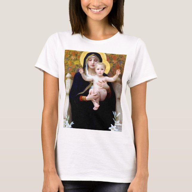 Camiseta A Virgem da Lily, Bouguereau (Frente)