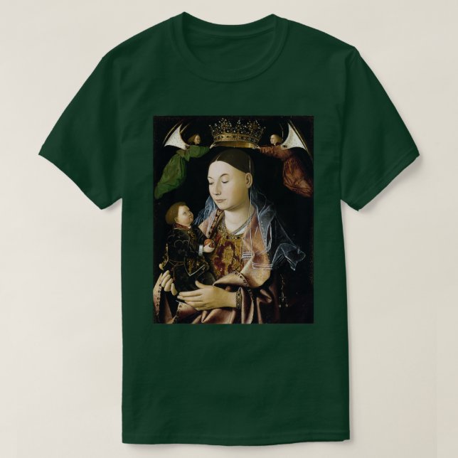 Camiseta A Virgem e a Criança por Antonello da Messina (Frente do Design)