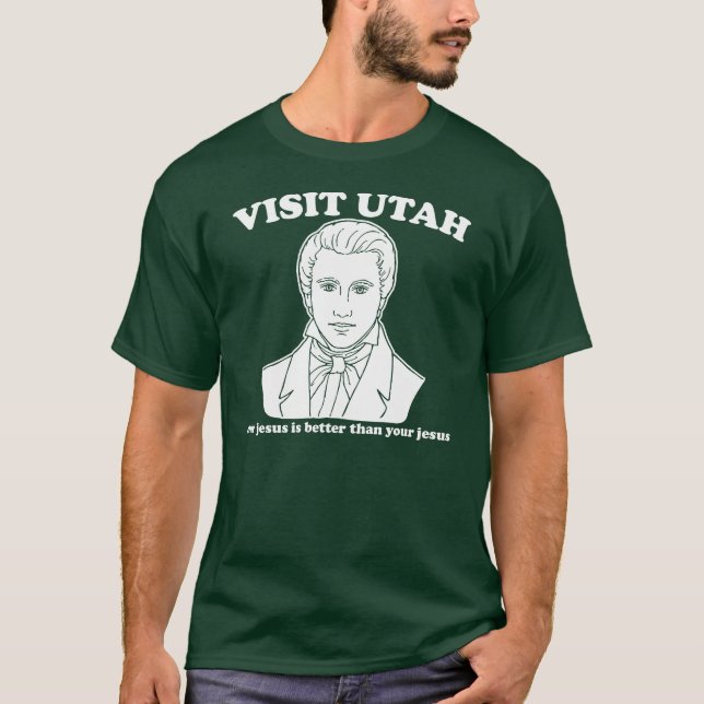 Camiseta a visita Utá nosso jesus é melhor - mormon (Frente)