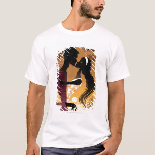Camiseta A vista lateral dos jovens acopla a posição na