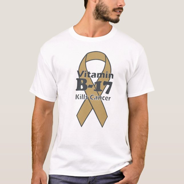Camiseta A vitamina B-17 mata o cancer (Frente)