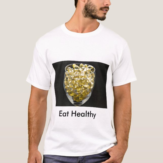 Camiseta A vitamina E, come saudável (Frente)