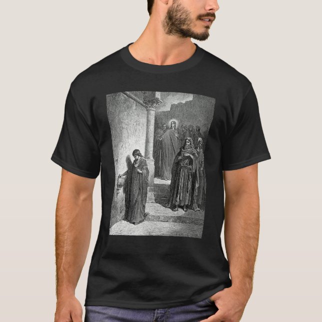 Camiseta A Viúva Mite Gustave Dore Arte Bíblica (Frente)