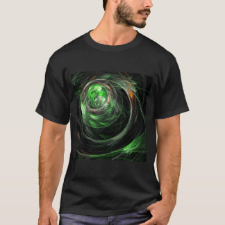 Camiseta À volta da Abstrato de Arte Verde Mundial
