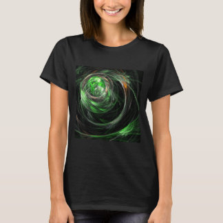 Camiseta À volta da Abstrato de Arte Verde Mundial